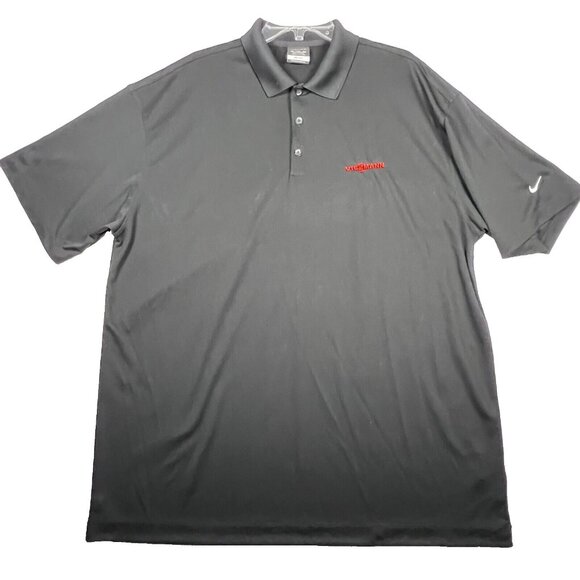 Nike Golf Dri Fit Polo Shirt Men's XXL‎ Black Short Sleeve Viessmann Logo - Picture 1 of 11